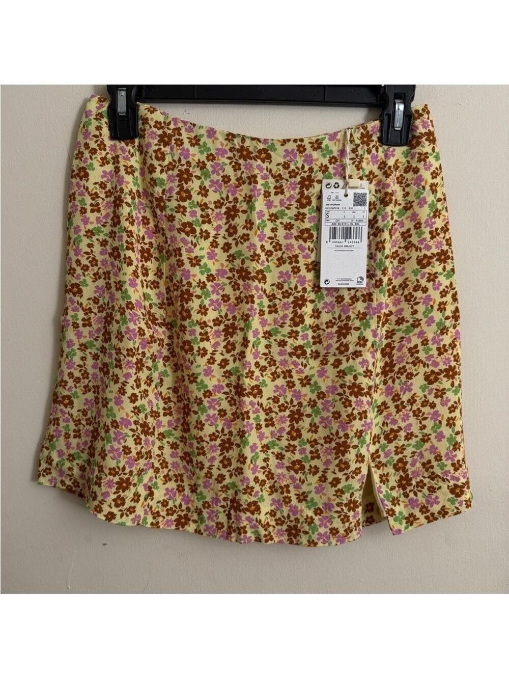 Mango Floral Print High Waist Mini Skirt Size S OR L NWT